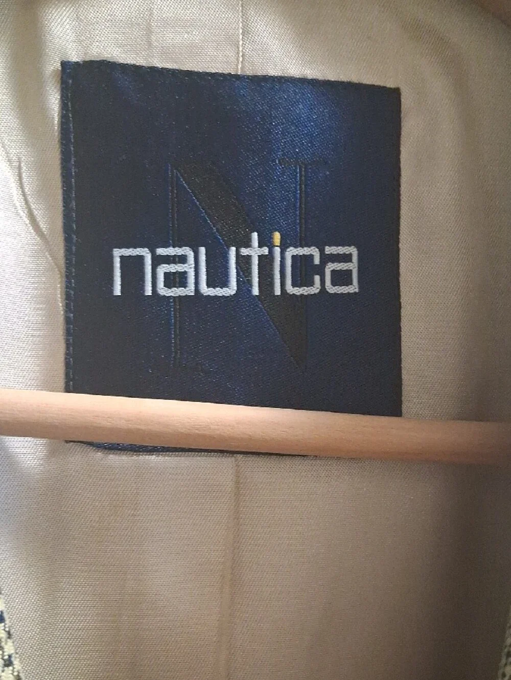 Nautica Men's Beige and Black Micro-Check Sport Coat